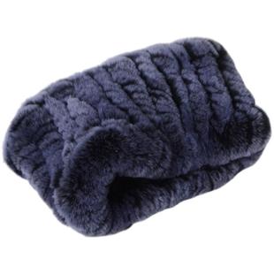 保真獭兔毛脖套加厚超大弹力皮草围巾套头围脖皮草女发带一帽两用