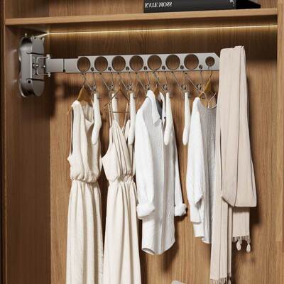 吸盘折叠晾衣架阳台家用隐形挂衣架晾衣杆伸缩窗晒飘晾衣神器室内