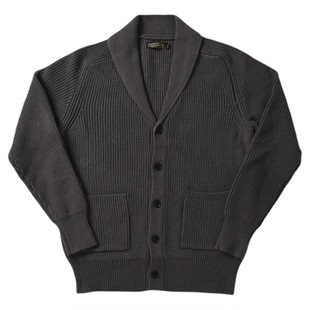 柴米重磅青果领毛衣开衫外套美式复古V领针织衫夹克阿美咔叽秋冬