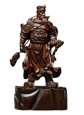 刺史黑檀木雕关公摆件