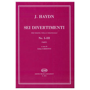 海顿嬉游曲No1-6弦乐三重奏小提琴中提琴大提琴分谱 全套共两卷 布达佩斯原版乐谱书 Haydn Sei divertimenti violin viola cello