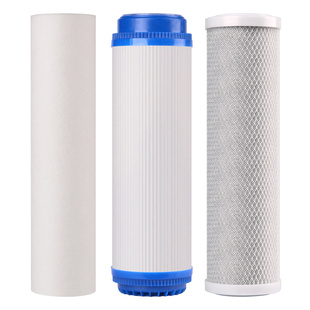 10寸通用滤芯套餐纯水机净水器前三级三胞胎过滤器PP棉椰壳活性炭