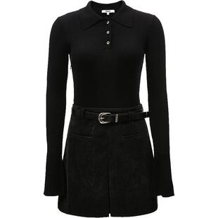 【ONLY奥莱】春季新款通勤显瘦拼接POLO领长袖短裙连衣裙女