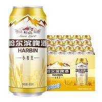 哈尔滨啤酒小麦王450ml*15听罐小麦芽啤酒整箱易拉罐装官方旗舰店