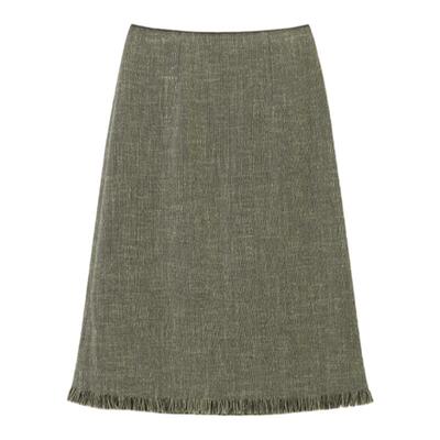 【经典粗花呢】OVV秋冬热卖女装日本进口面料流苏半身裙