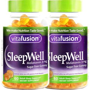 【自营】美国进口Vitafusion SleepWell褪黑素软糖60粒安瓶睡眠健康养生，可领10元营养健康优惠券