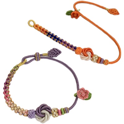 材料包diy桃花结手绳视频