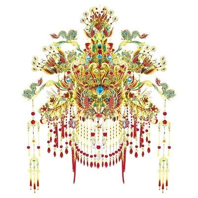 金翅鸟冠凤冠3D立体模型拼图