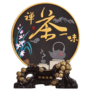 茶室摆件茶禅一味茶柜茶房茶几茶道茶桌摆设禅意中式博古架装饰品