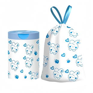 一次性卡通兔子抽绳垃圾袋家用厨房手提式加厚印花高颜值不脏手