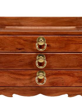 三抽屉红木家具储物柜缅甸花梨