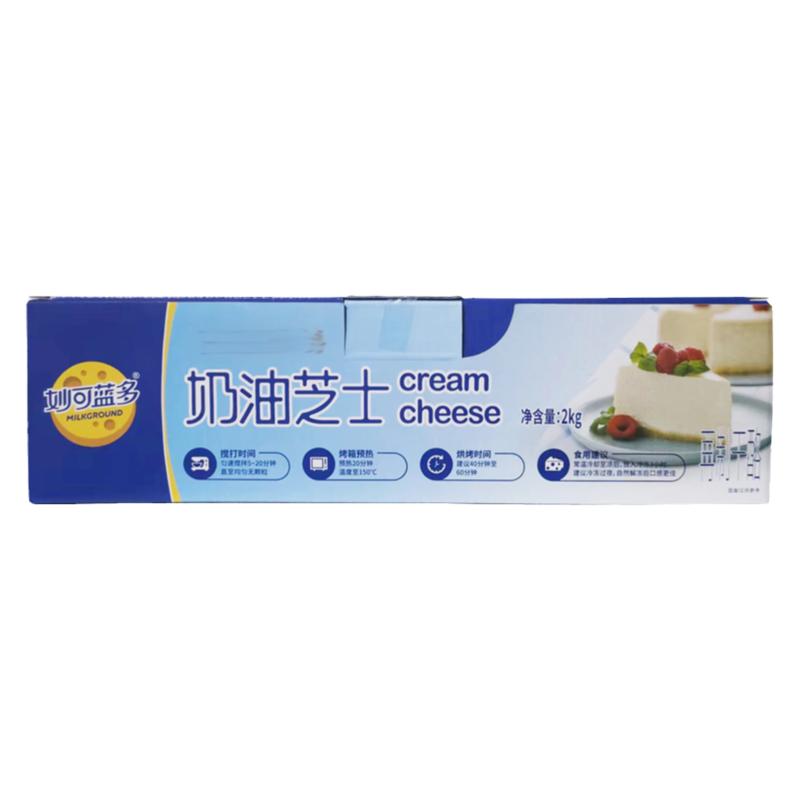 妙可蓝多奶油奶酪2kg*3盒奶油芝士再制干酪芝士蛋糕奶盖烘焙原料