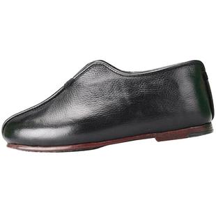 内联升棉鞋男鞋手工牛皮镶芯底荔枝纹男士牛皮羊毛里棉鞋7124A