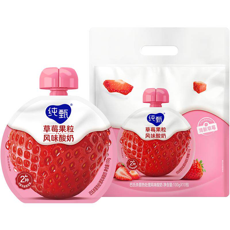 纯甄草莓果粒风味酸奶