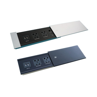 嵌入式插座侧滑集成组合USB充电桌面线盒办公室HDMI多媒体信息盒