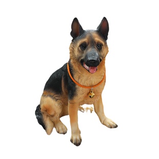 仿真黑背摆件狼狗德牧警犬模型客厅玄关柜桌面生肖动物装饰工艺品