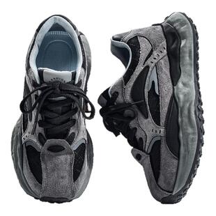 阿甘男鞋春季休闲运动跑步防滑舒适软底不累脚学生增高复古老爹鞋