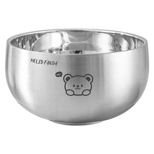 食品级316不锈钢碗儿童宝宝吃饭辅食汤碗幼儿园专用防烫防摔铁碗