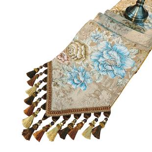 30岁要注重品位 美式茶几桌旗复古高端奢华新中式35cm宽餐桌桌布