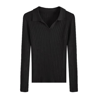 大码针织衫polo领毛衣女秋冬新款