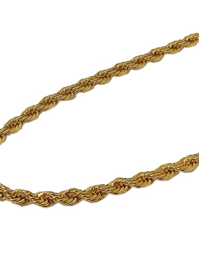 欧美个性粗麻花链麻绳项链ins风