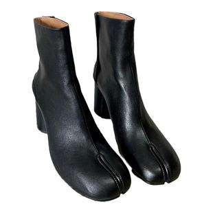 【顶版】高跟分趾靴女 2025秋冬猪蹄tabi羊皮8cm分趾高跟短靴