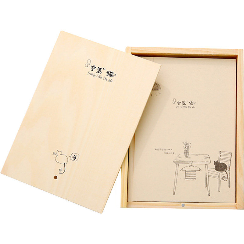 木盒笔记本diy刻字定制照片学生手帐日记本小清新少女生彩页创意5