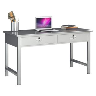 304不锈钢办公桌电脑桌加厚带抽屉收银台医疗实验室工作台定制桌