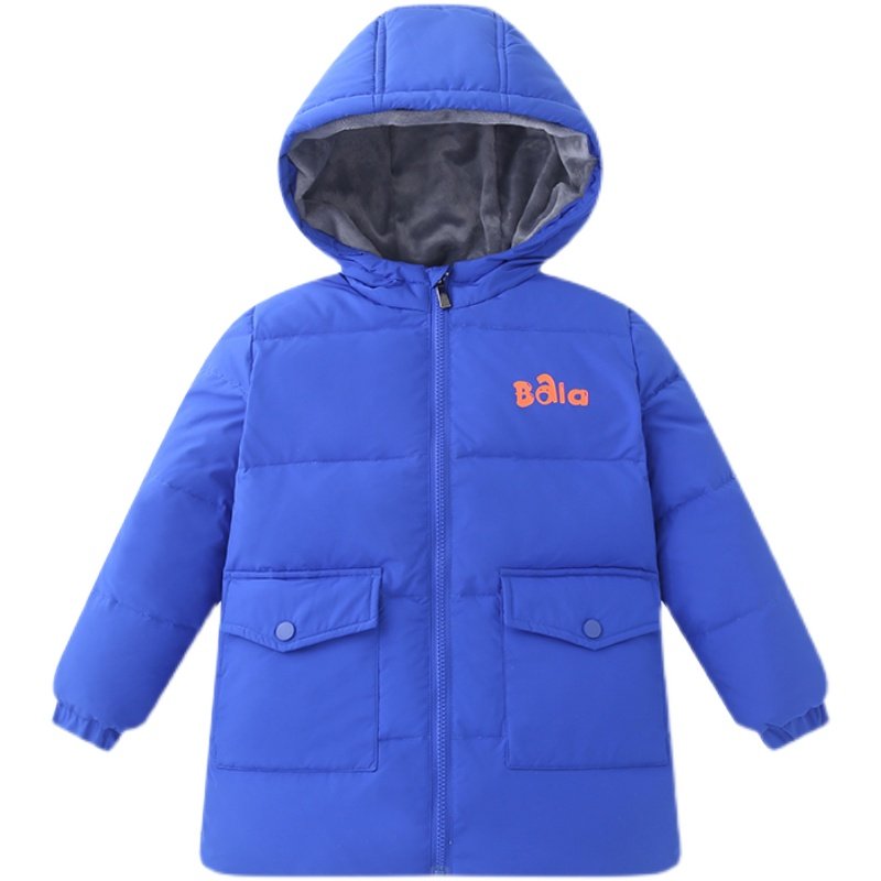 儿童羽绒服男童正品品牌中小童白鸭绒加厚保暖宝宝中长款冬季外套