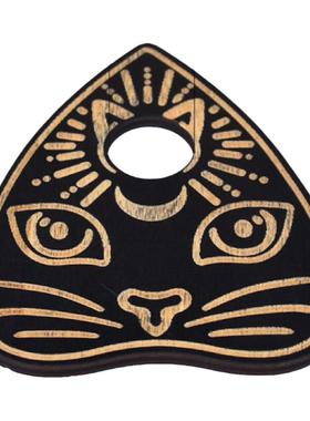 实木片星月莲花几何图形五芒星太阳魔法阵符文水晶球底座装饰摆件