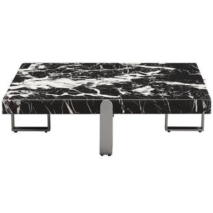 全友家居意式极简2025新款客厅高端宝格丽黑轻奢高级感大理石茶几