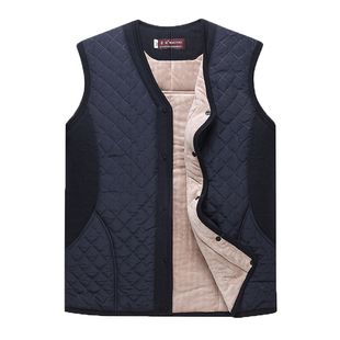 冬季中老年男驼绒棉马甲爸爸装加厚保暖坎肩老头背心居家大码棉衣