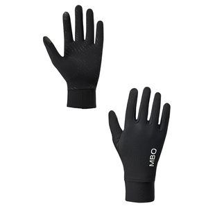MBO 男女秋冬户外抓绒耐磨长指骑行手套AG160黑色户外公路车手套