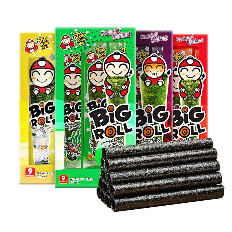 TaoKaeNoi老板仔旗舰店海苔片泰国进口网红紫菜海苔卷24条独立装
