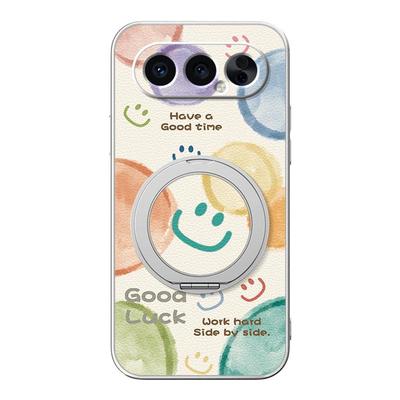 适用荣耀500pro手机壳华为400/300ultra/200/100pro新款90gt磁吸支架80/70/60se/power小羊皮女卡通可爱笑脸