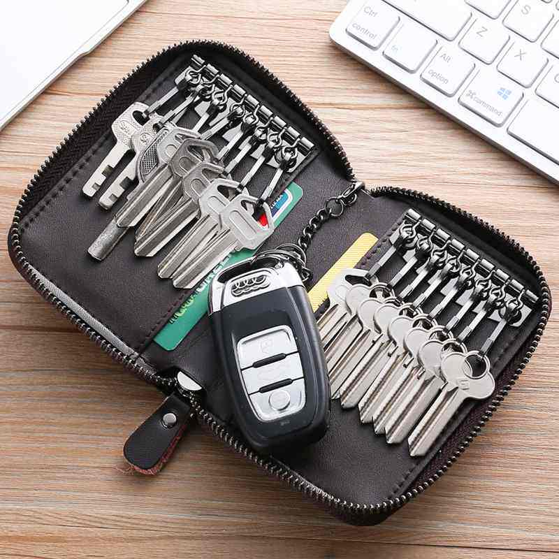 真皮钥匙包超大容量汽车钥匙扣男士多功能腰挂女式门用锁匙包牛皮