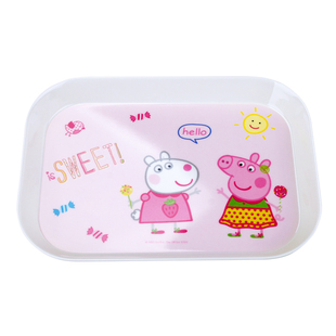 五和儿童餐盘不分格卡通可爱小吃盘宝宝餐具家用防摔餐椅自主进食