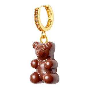 XTASTE 挪威 CRYSTAL HAZE糖果小熊耳圈巧克力色耳钉耳环可爱百搭