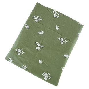 布悟 绿色棉麻刺绣碎花布料DIY手工服装连衣裙布艺包包抱枕面料