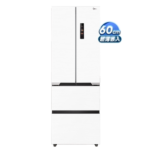 美的60cm厚度超薄冰箱421法式多门零嵌入式电冰箱家用风冷无霜
