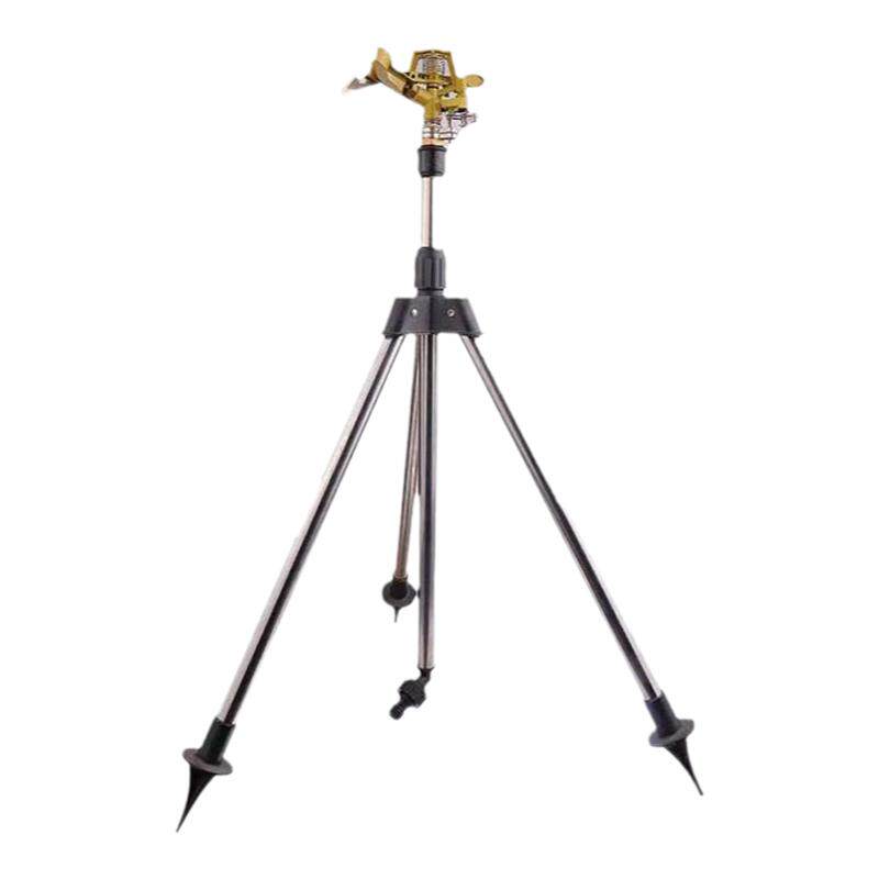 农用浇菜灌溉支架360度摇臂旋转水鸟喷头不锈钢三角架可升降喷头