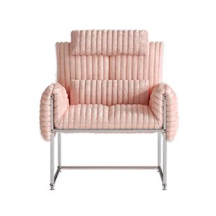 曲美家居小户型中古不锈钢布艺包豪斯懒人沙发单椅子