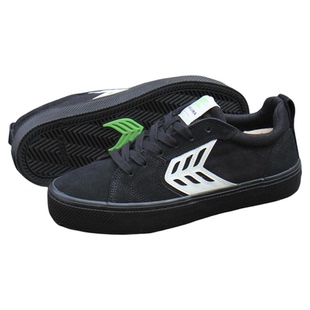 黑色Cariuma麂皮板鞋男女同款低帮系带滑板专业潮流运动Ollie尖翻