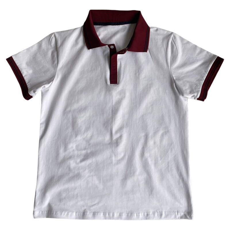 夏季薄款短袖翻领学生校服白色