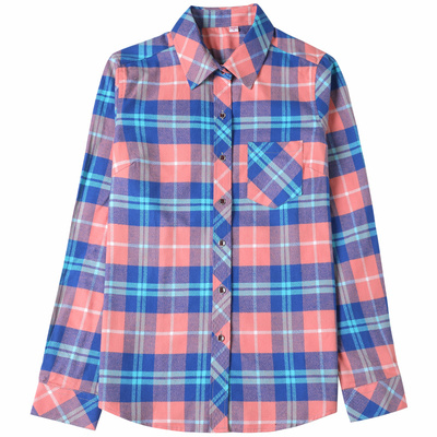 长袖纯棉加绒衬衫青雨白鹭保暖