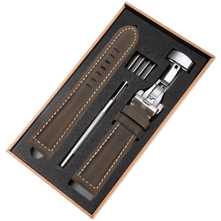 手粗胖子大号加长特长表带牛皮真皮男士代用华为GT5手表Watch4表带GT2pro皮带gt3荣耀moto360二代佳明/卡西欧