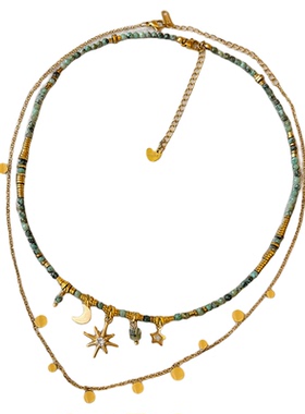 复古串珠叠戴项链女款2025新款