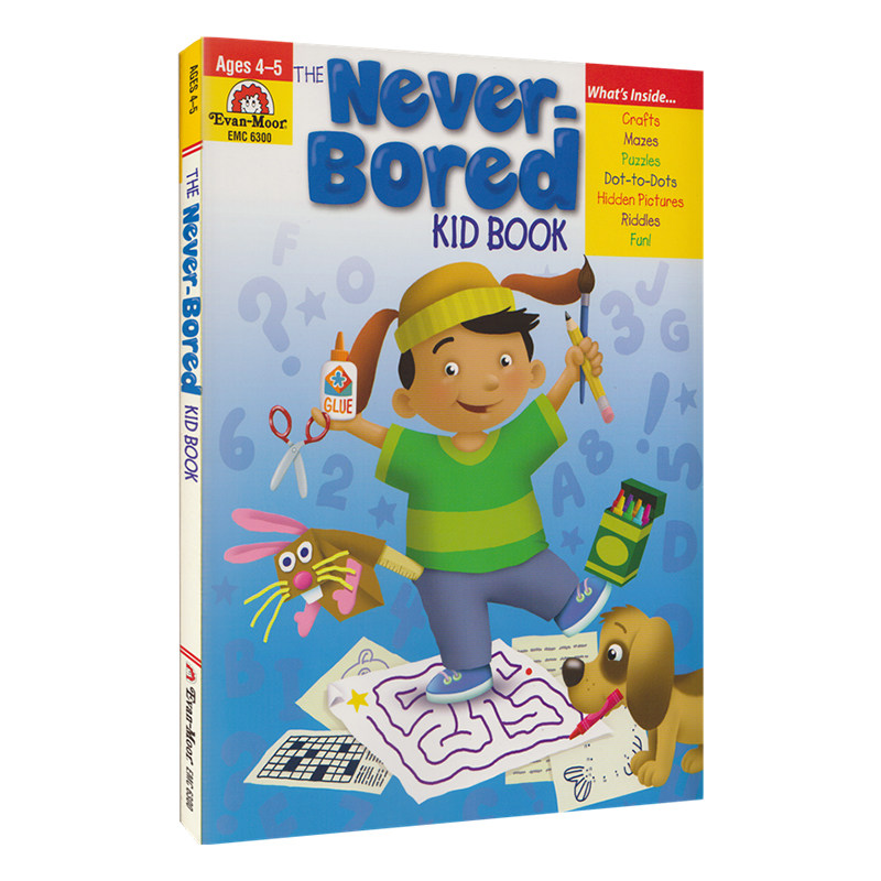 Evan Moor The Never-Bored Kid Book 美国加州教辅 智趣满分系列 益智手工活动练习册 4-8岁儿童趣味读物 英文原版进口