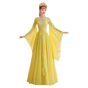 古装仙气飘逸款 汉服女2025新款成人 红色黄色古典舞蹈演出服服装