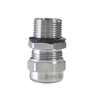 蓝江LAND M牙加长不锈钢电缆防水接头304防爆格兰头IP68长牙葛兰